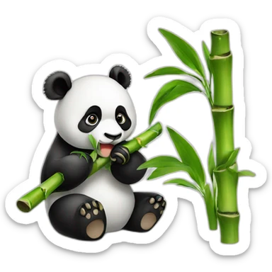 panda eating bamboo sticker