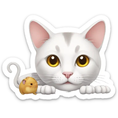 Cat with mouse sticker