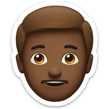 Brown emoji with pew pew sticker