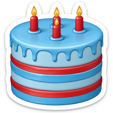 cake chart 98% blue 2% red sticker