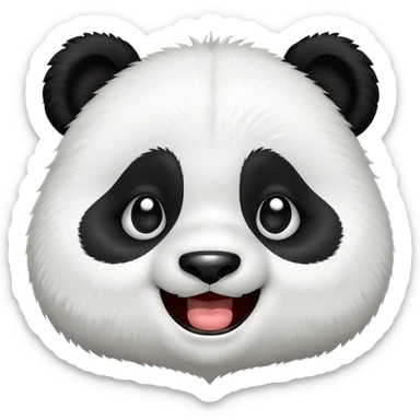 A cute panda emoji laughing through tears sticker