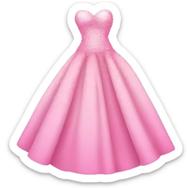 Pink strapless dress with sparkles sticker