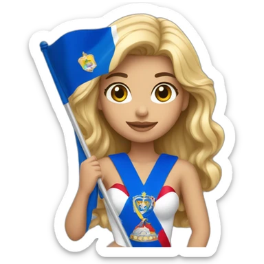 Miss universe 2023 holding the Nicaragua flag sticker