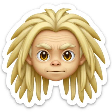 Short gremlin with long dreads and highlighted blond tips  sticker