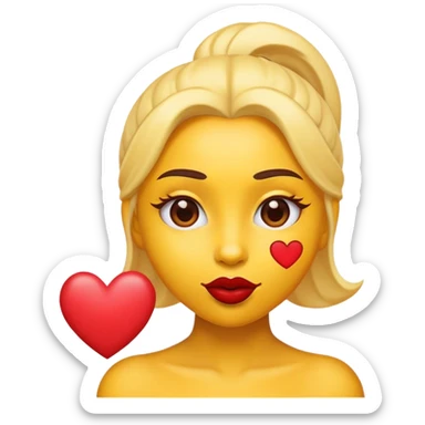 Create a yellow emoji that has I love Ayanna on its forehead with a red kiss mark next to the name sticker