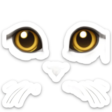 gray scottish fold long-hair cat sticker