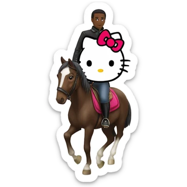 hello kitty on a bay horse sticker