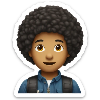black boy with an afro sticker