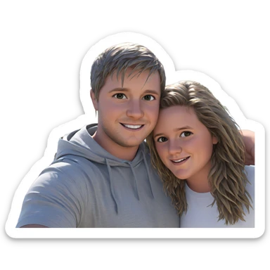 happy moment under palm tree sticker