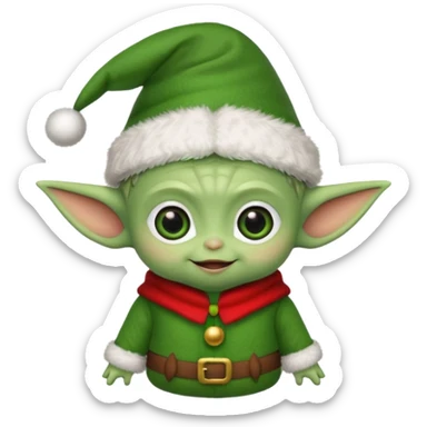 Baby joda con cappello da elfo di natale sticker