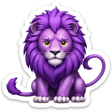 Purple lion sticker
