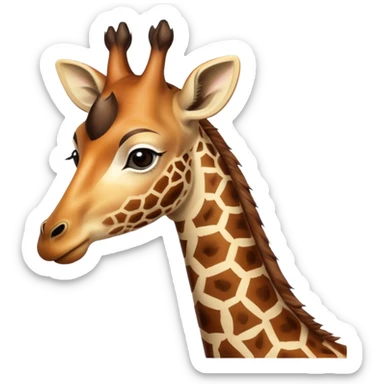 la girafe avec un cerf tete avec lenseigne body shop derriere elle sticker