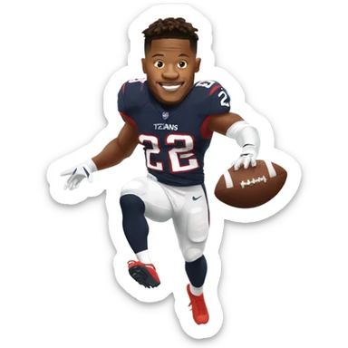 Texans running back Joe Mixon pointing like he got a first down sticker