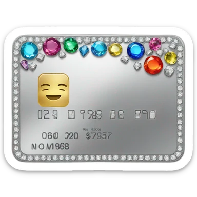 Silver credit card with gems sticker
