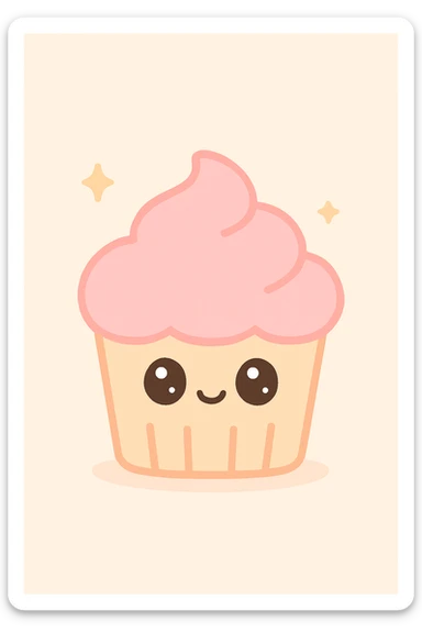 cupcake with pink icing sticker