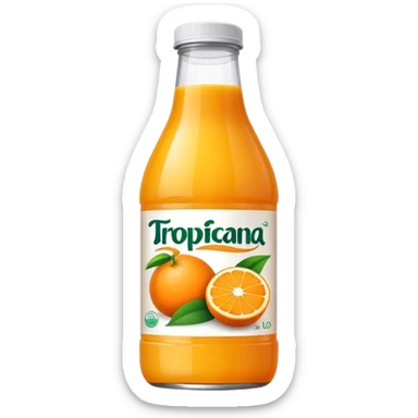 Tropicana bottle orange juice, fat bottle sticker