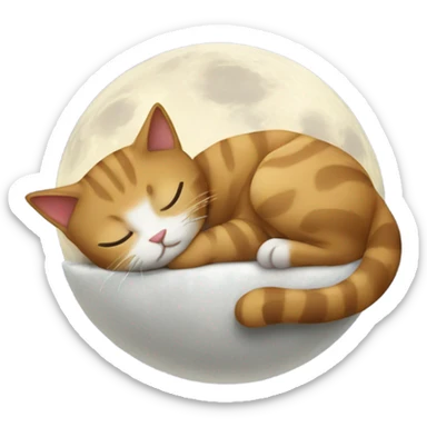 Cat sleeping on the moon  sticker