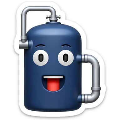 navy blue boiler emoji modern no face sticker