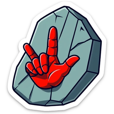 Spider-Man's hand making the rock symbol, cartoon sticker sticker