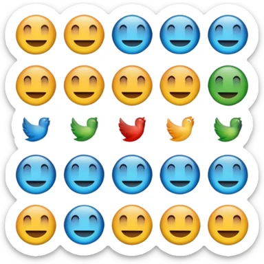 Mavi tik 12 köşeli yuvarlak sticker