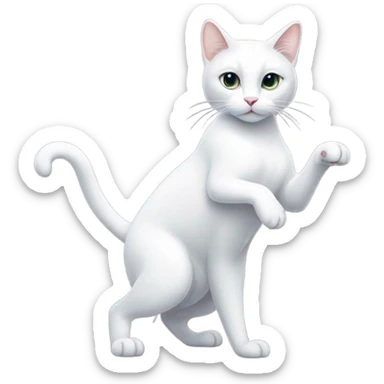 Ballerina white cat sticker