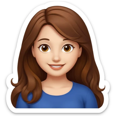 یه دختر با موهای بلند خورمایی رنگ چشما یکی گرد و شمکی اندامش تو پر sticker