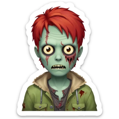 Zombie ponda red hair  sticker