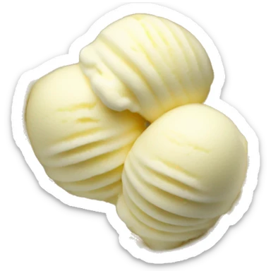 2 round lemon sorbet ice-cream  scoops in a white bowl sticker