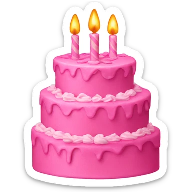 Pink birthday cake sticker