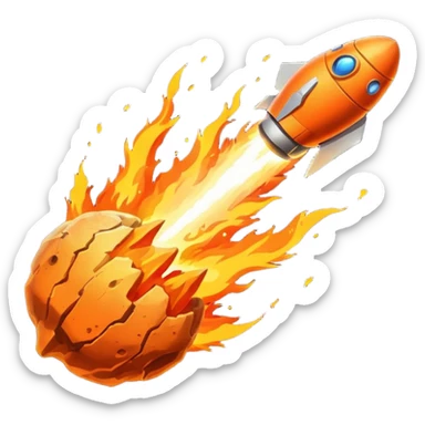 Asteriod emoji make it Falling like a shooting star keep it a ssteriod alone sticker