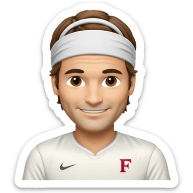 roger federer with head band sticker