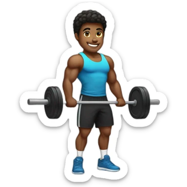 fitness boy with 140 kg bar sticker