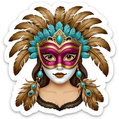 masked person venice volto woman sticker