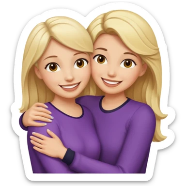 Blondynka przytulająca się do brunetki sticker
