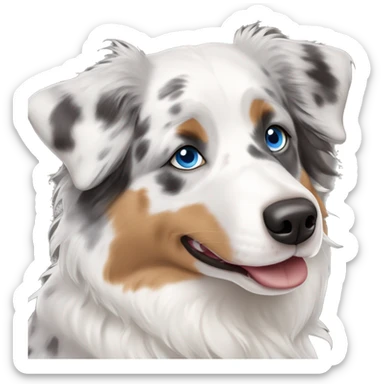 Double Merle Australian shepherd blue eyes black around eyes sticker