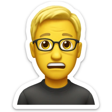 Yellow mild panic emoji  sticker