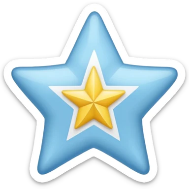 Bandera celeste  con una estrella 💫 y franjas blancas sticker