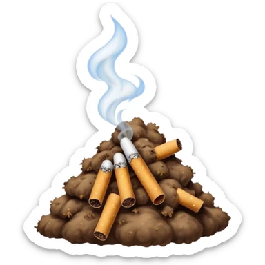 Feces, smoking cigarettes sticker