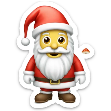 Santa with amanita  sticker