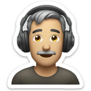 Man calmly listening to music sticker