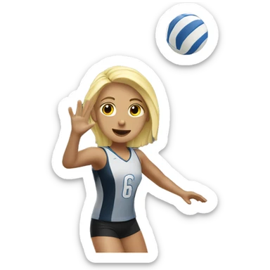Short blonde playing volleyball sticker