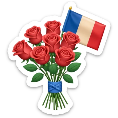 SPAM MEAT rose bouquet wrapped in french flag sticker