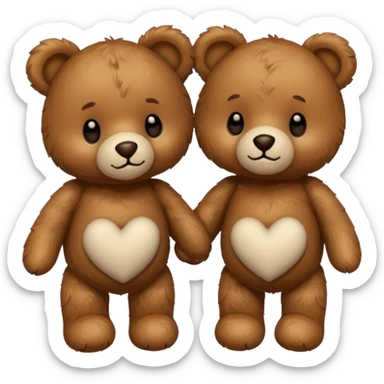 2 Teddy bears in love sticker