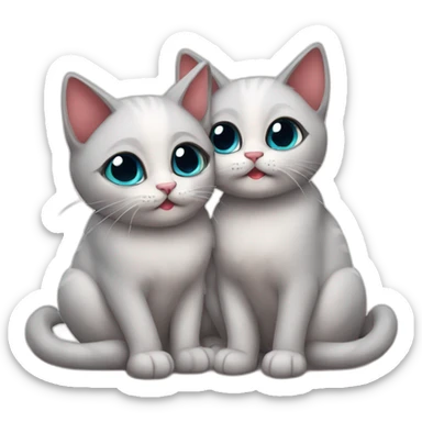 Gatos enamorados  sticker