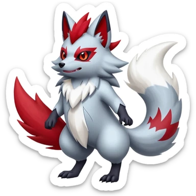 Zorua-Zoroark-Zangoose-Fakémon-hybrid-creature (full body)  sticker