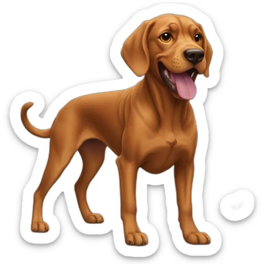 vizla dog playing with one tennis ball sticker