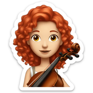 Girl cellist with red hair sticker