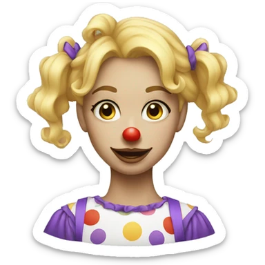 21 year old blonde clown sticker