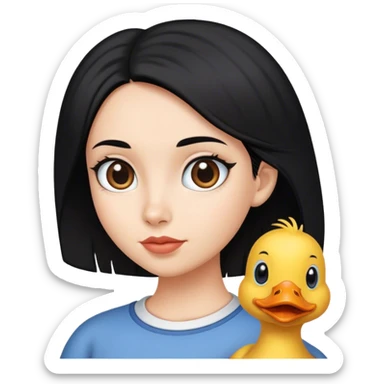 black-haired, duck-billed girl sticker