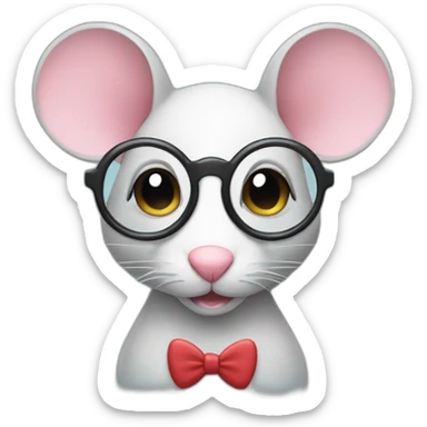 Mouse with glasses and hearts instead of eyes sticker